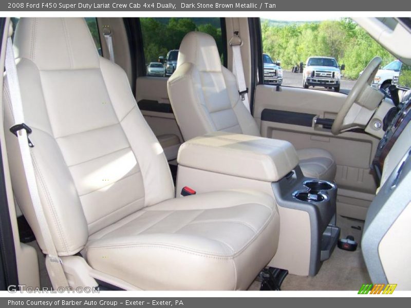 Dark Stone Brown Metallic / Tan 2008 Ford F450 Super Duty Lariat Crew Cab 4x4 Dually