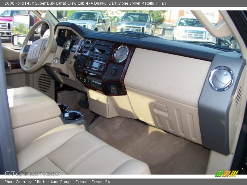 Dark Stone Brown Metallic / Tan 2008 Ford F450 Super Duty Lariat Crew Cab 4x4 Dually