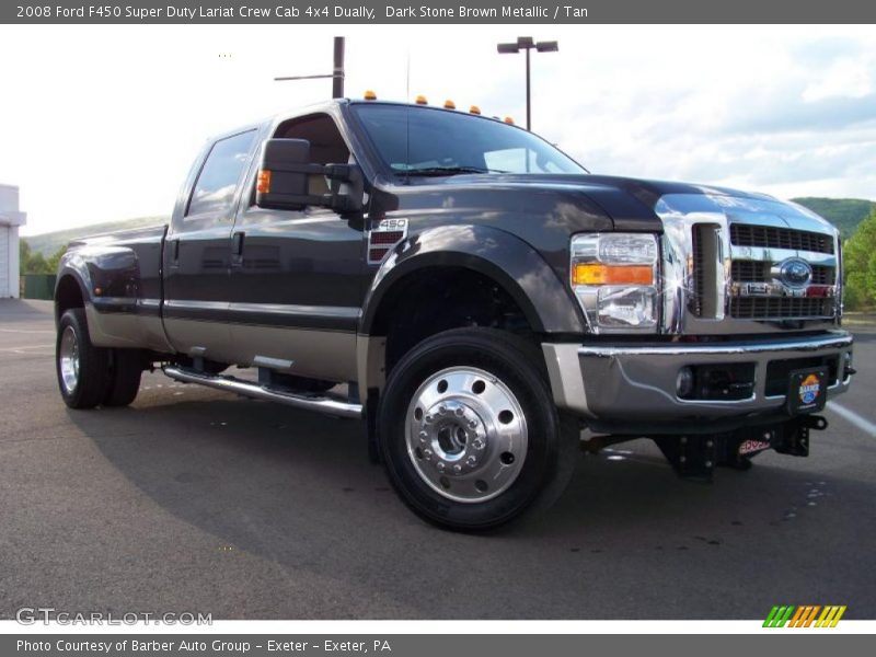 Dark Stone Brown Metallic / Tan 2008 Ford F450 Super Duty Lariat Crew Cab 4x4 Dually