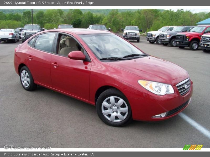 Apple Red Pearl / Beige 2009 Hyundai Elantra GLS Sedan