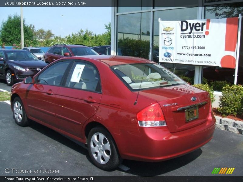 Spicy Red / Gray 2008 Kia Spectra EX Sedan