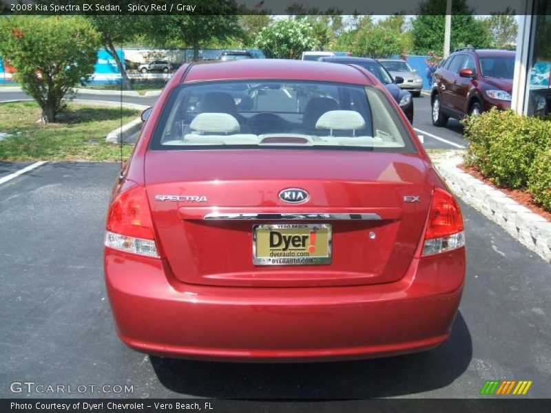 Spicy Red / Gray 2008 Kia Spectra EX Sedan