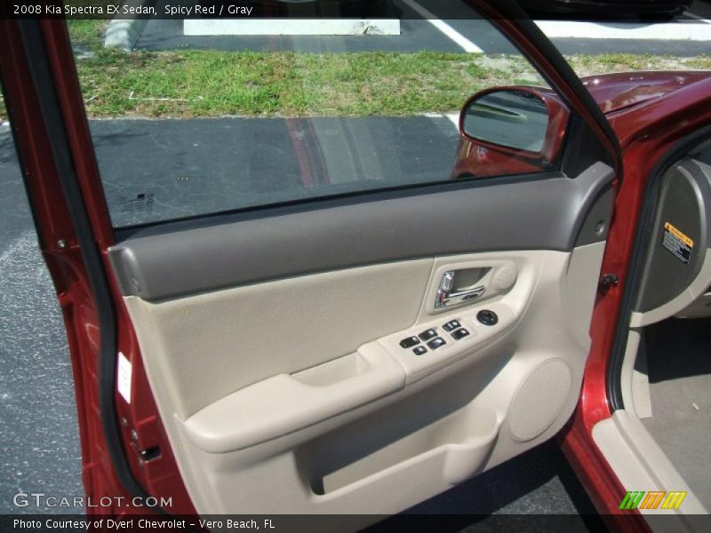 Spicy Red / Gray 2008 Kia Spectra EX Sedan