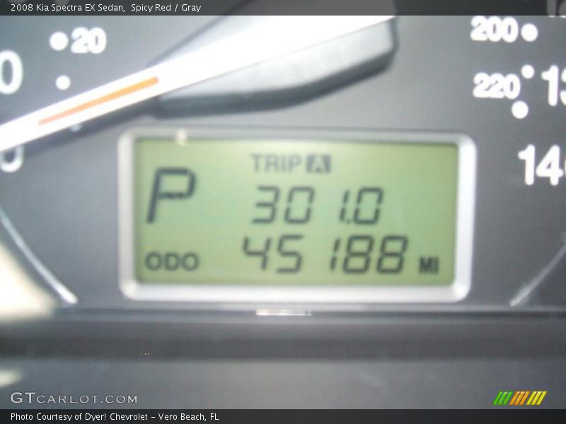 Spicy Red / Gray 2008 Kia Spectra EX Sedan