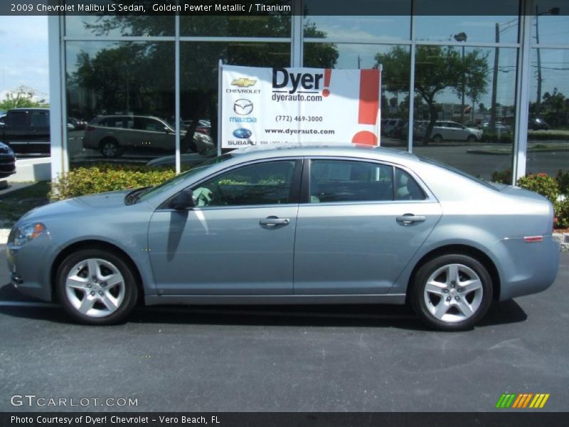 Golden Pewter Metallic / Titanium 2009 Chevrolet Malibu LS Sedan