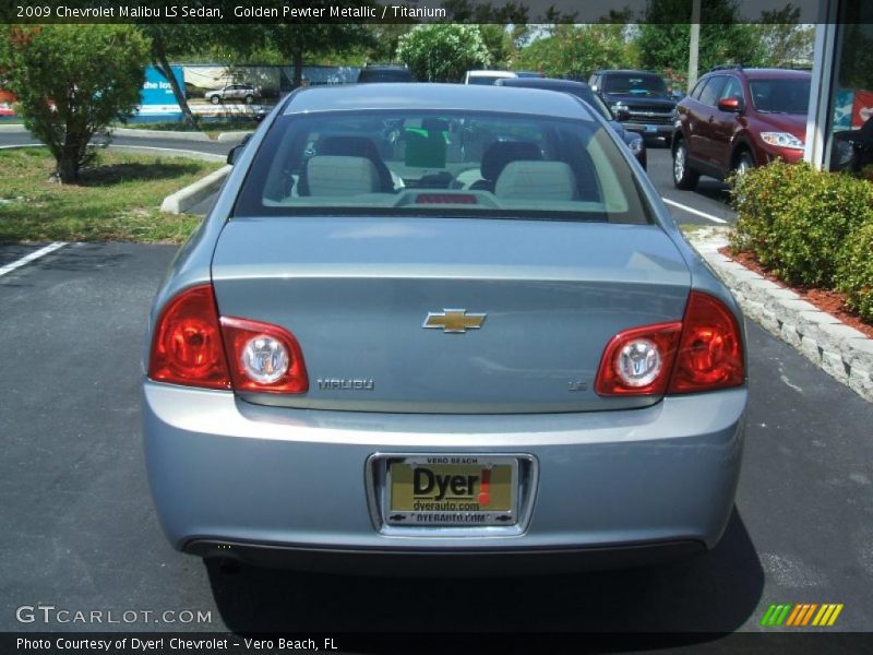 Golden Pewter Metallic / Titanium 2009 Chevrolet Malibu LS Sedan
