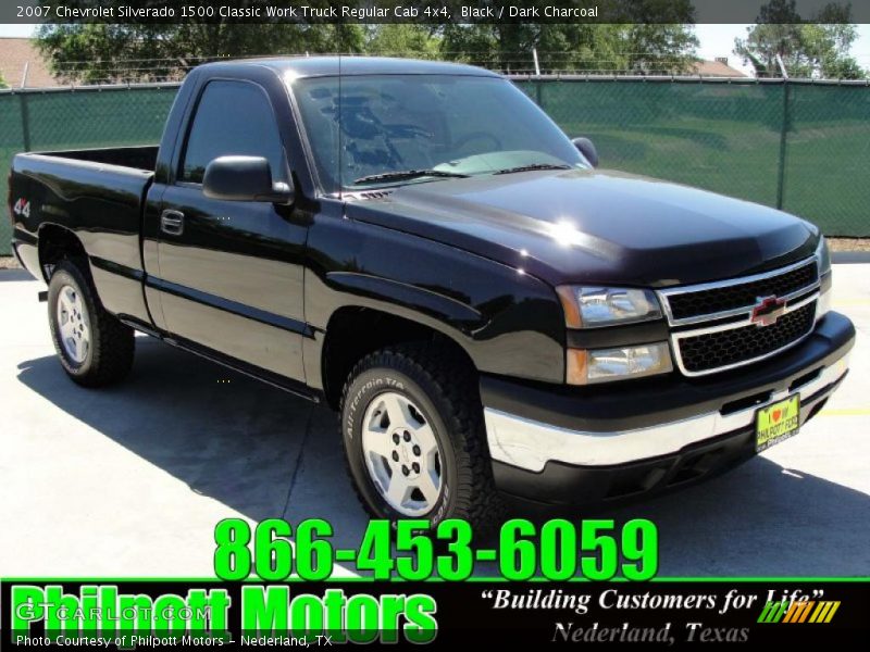 Black / Dark Charcoal 2007 Chevrolet Silverado 1500 Classic Work Truck Regular Cab 4x4