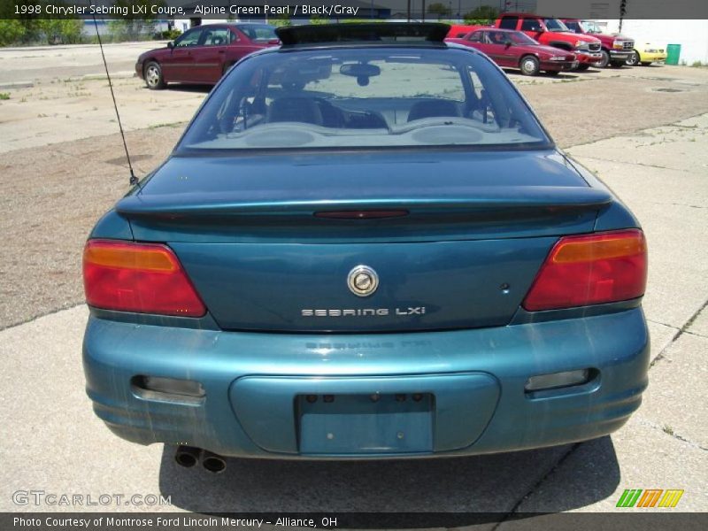 Alpine Green Pearl / Black/Gray 1998 Chrysler Sebring LXi Coupe
