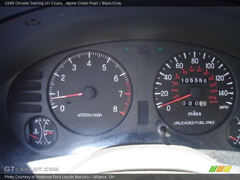 Alpine Green Pearl / Black/Gray 1998 Chrysler Sebring LXi Coupe