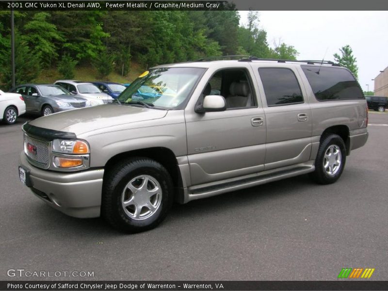 Pewter Metallic / Graphite/Medium Gray 2001 GMC Yukon XL Denali AWD