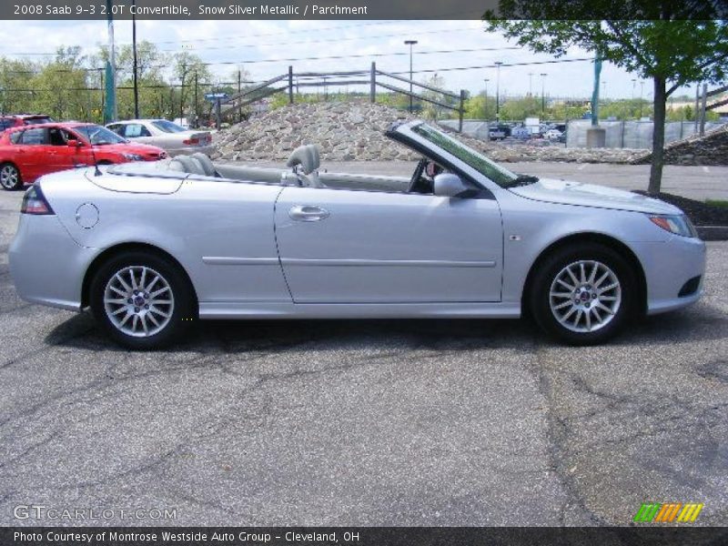 Snow Silver Metallic / Parchment 2008 Saab 9-3 2.0T Convertible