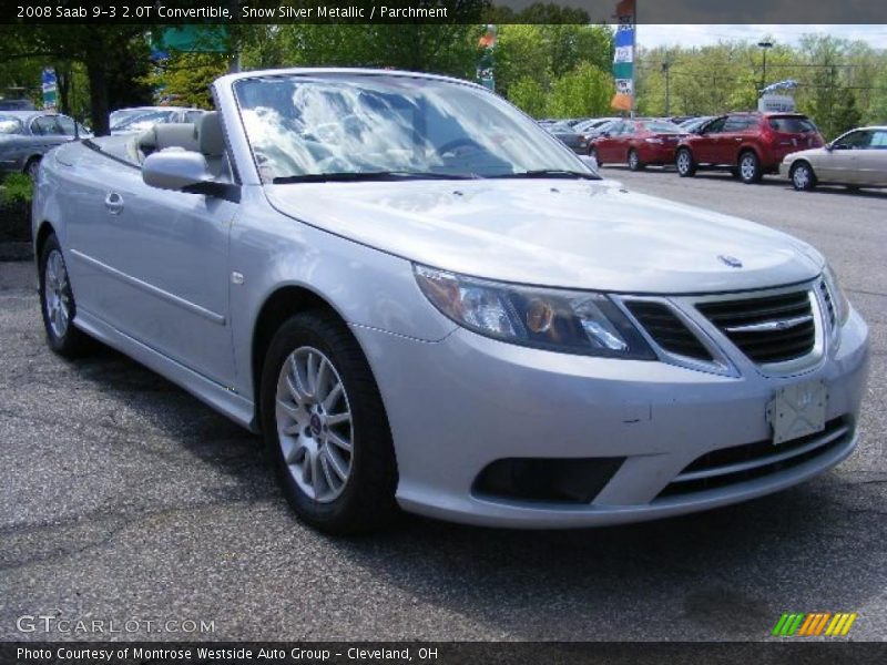 Snow Silver Metallic / Parchment 2008 Saab 9-3 2.0T Convertible