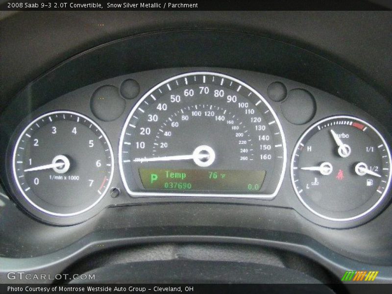 Snow Silver Metallic / Parchment 2008 Saab 9-3 2.0T Convertible