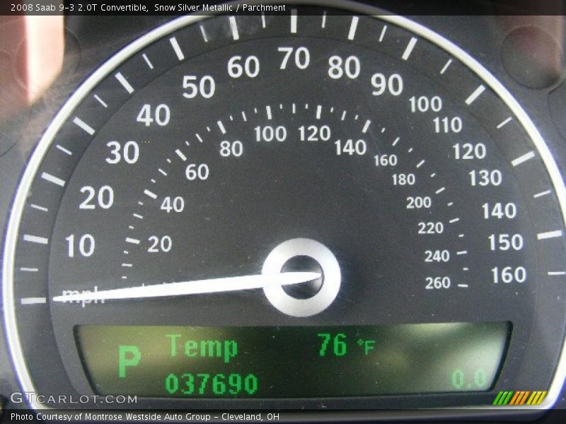 Snow Silver Metallic / Parchment 2008 Saab 9-3 2.0T Convertible