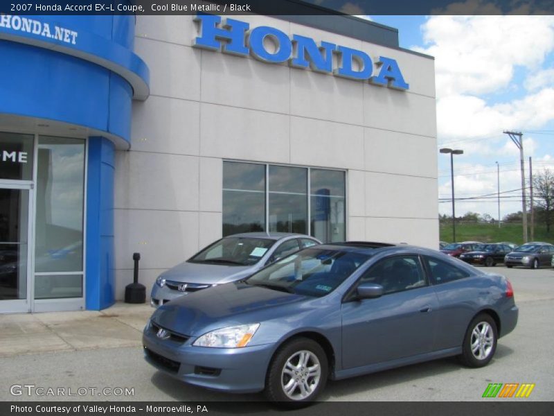 Cool Blue Metallic / Black 2007 Honda Accord EX-L Coupe