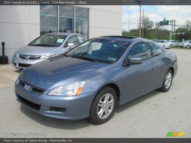 Cool Blue Metallic / Black 2007 Honda Accord EX-L Coupe