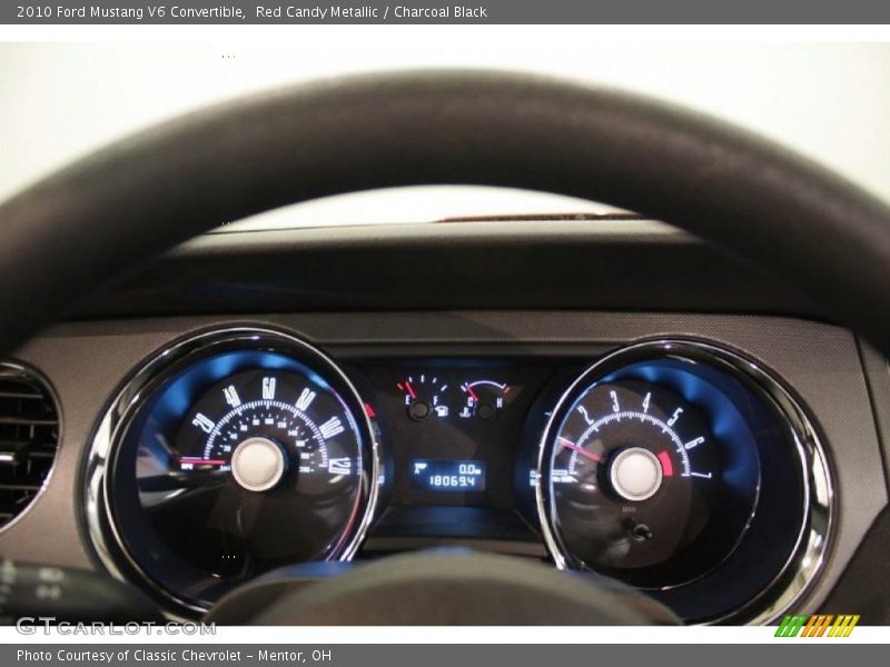 Red Candy Metallic / Charcoal Black 2010 Ford Mustang V6 Convertible