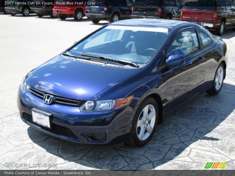 Royal Blue Pearl / Gray 2007 Honda Civic EX Coupe