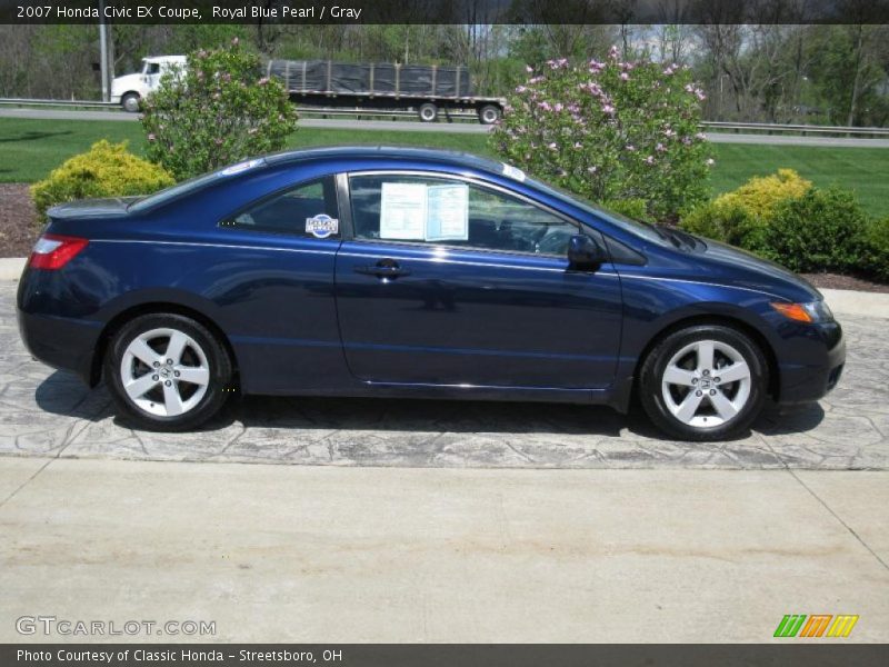 Royal Blue Pearl / Gray 2007 Honda Civic EX Coupe