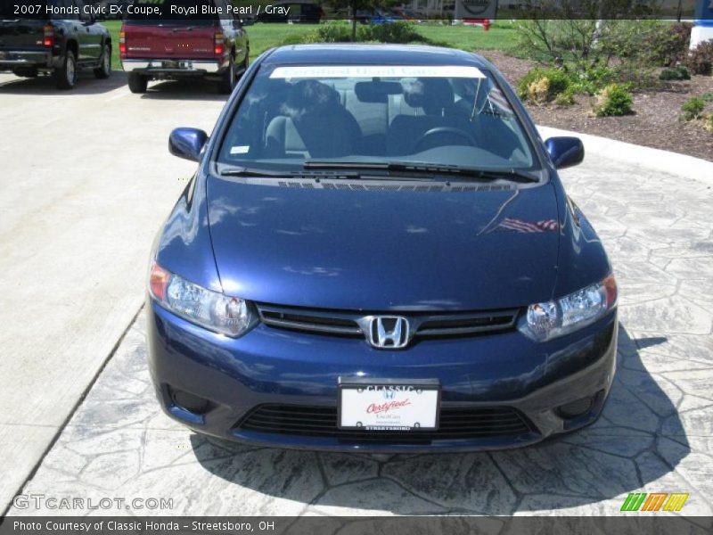 Royal Blue Pearl / Gray 2007 Honda Civic EX Coupe