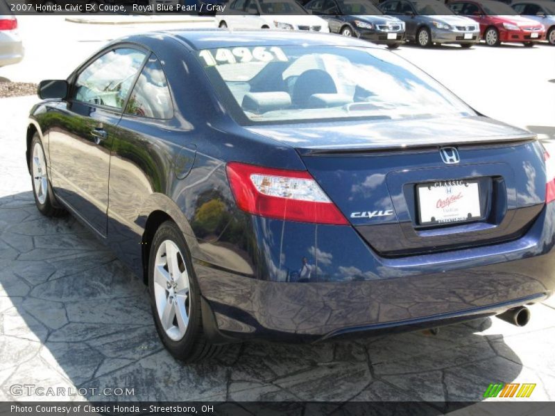 Royal Blue Pearl / Gray 2007 Honda Civic EX Coupe