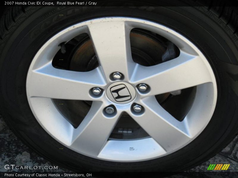 Royal Blue Pearl / Gray 2007 Honda Civic EX Coupe
