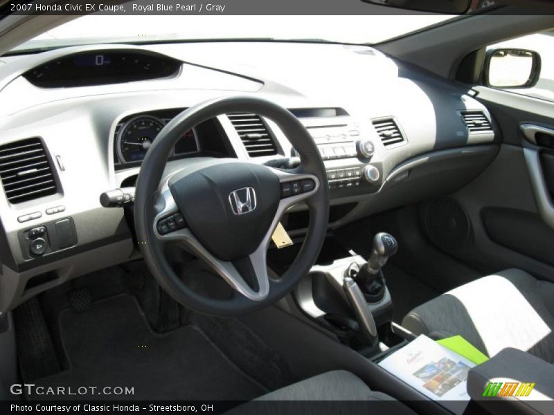 Royal Blue Pearl / Gray 2007 Honda Civic EX Coupe