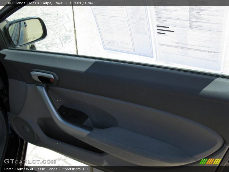 Royal Blue Pearl / Gray 2007 Honda Civic EX Coupe