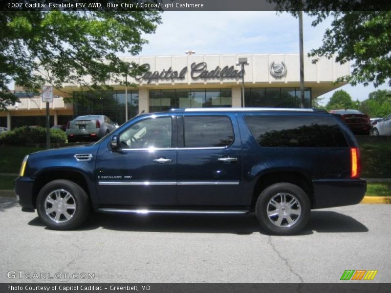 Blue Chip / Cocoa/Light Cashmere 2007 Cadillac Escalade ESV AWD