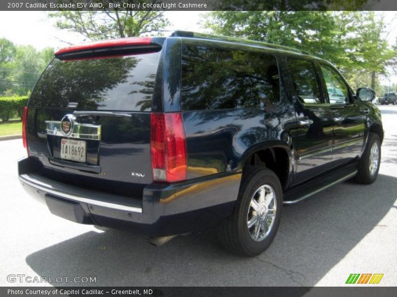 Blue Chip / Cocoa/Light Cashmere 2007 Cadillac Escalade ESV AWD