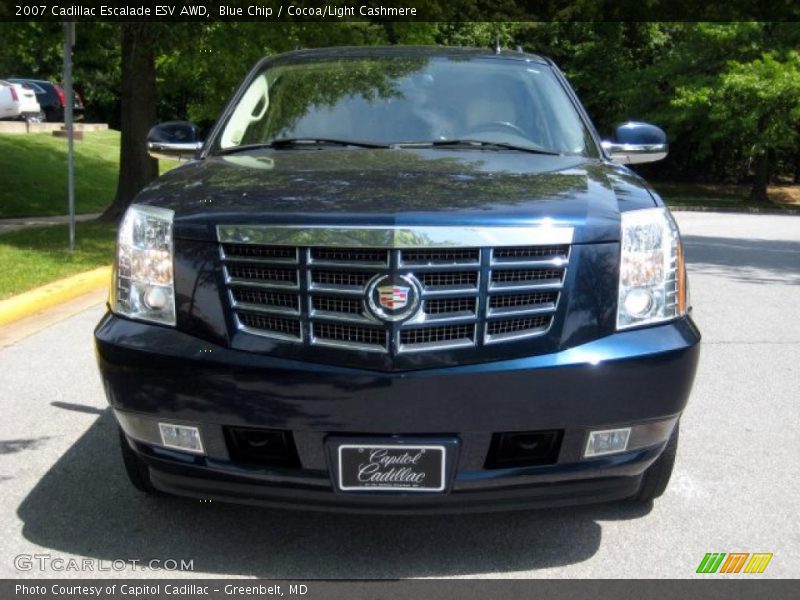 Blue Chip / Cocoa/Light Cashmere 2007 Cadillac Escalade ESV AWD