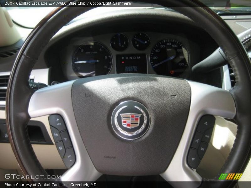 Blue Chip / Cocoa/Light Cashmere 2007 Cadillac Escalade ESV AWD