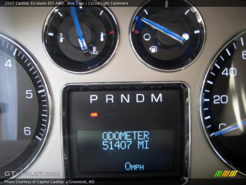 Blue Chip / Cocoa/Light Cashmere 2007 Cadillac Escalade ESV AWD