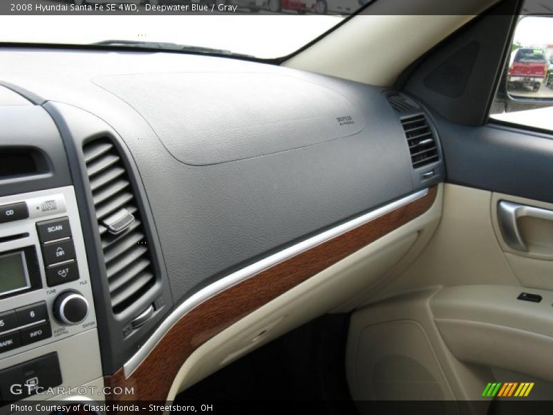 Deepwater Blue / Gray 2008 Hyundai Santa Fe SE 4WD