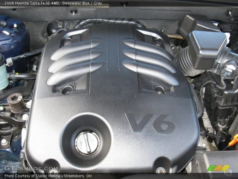 Deepwater Blue / Gray 2008 Hyundai Santa Fe SE 4WD
