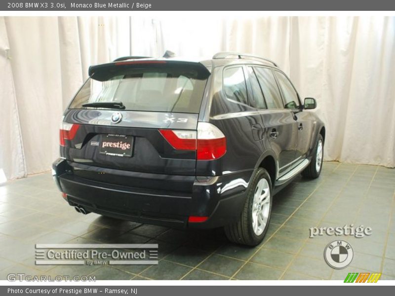 Monaco Blue Metallic / Beige 2008 BMW X3 3.0si