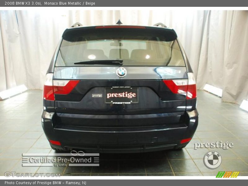 Monaco Blue Metallic / Beige 2008 BMW X3 3.0si
