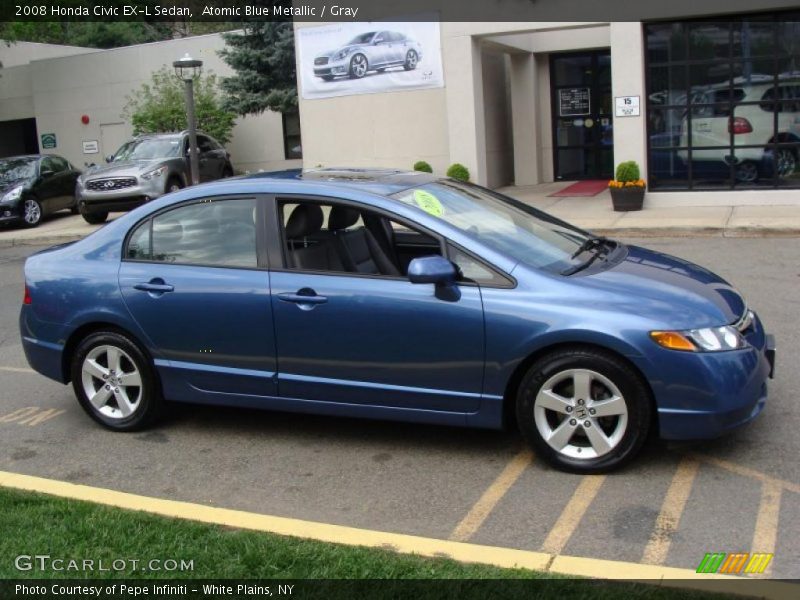 Atomic Blue Metallic / Gray 2008 Honda Civic EX-L Sedan