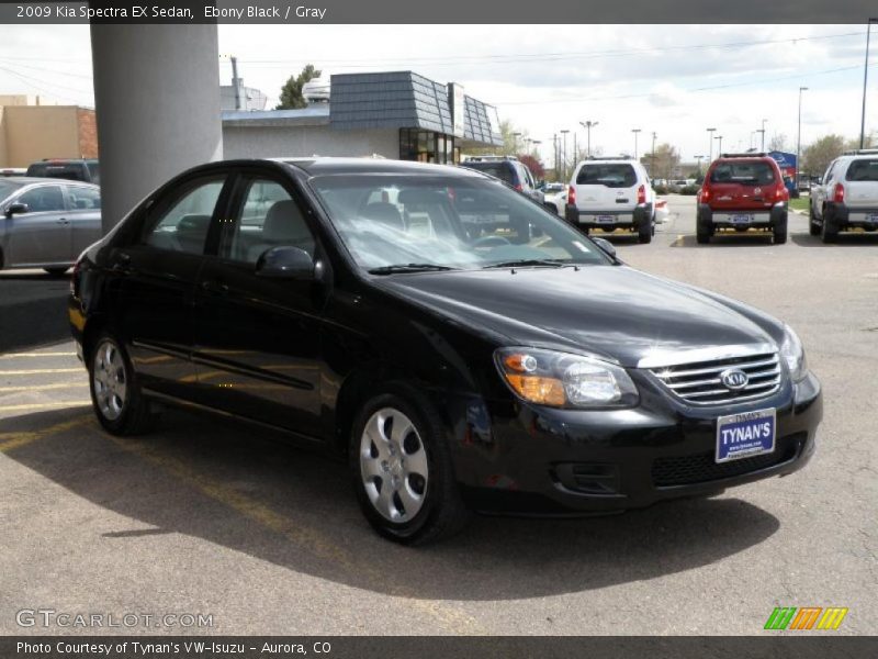 Ebony Black / Gray 2009 Kia Spectra EX Sedan