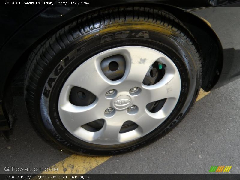 Ebony Black / Gray 2009 Kia Spectra EX Sedan