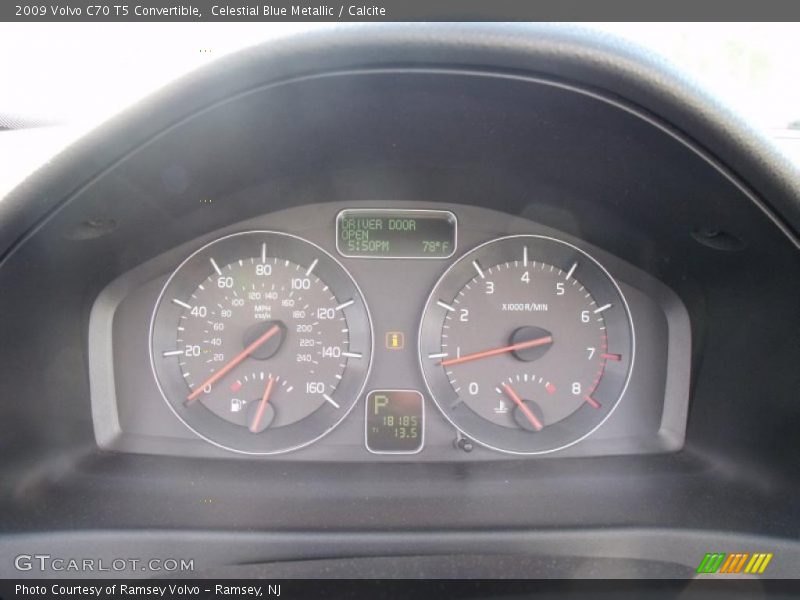 Celestial Blue Metallic / Calcite 2009 Volvo C70 T5 Convertible