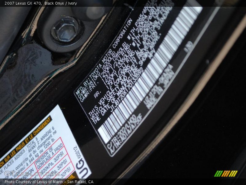 Black Onyx / Ivory 2007 Lexus GX 470