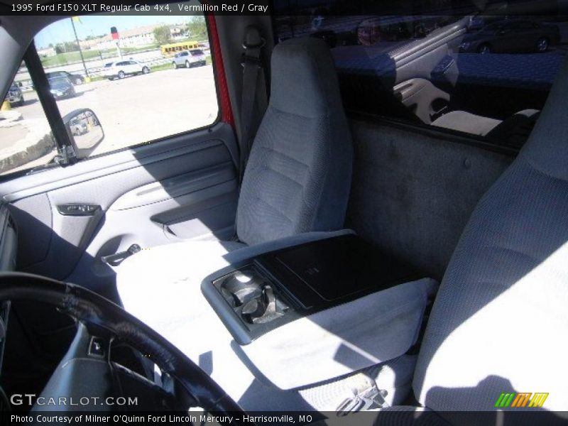 Vermillion Red / Gray 1995 Ford F150 XLT Regular Cab 4x4