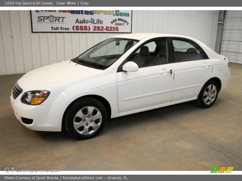 Clear White / Gray 2009 Kia Spectra EX Sedan