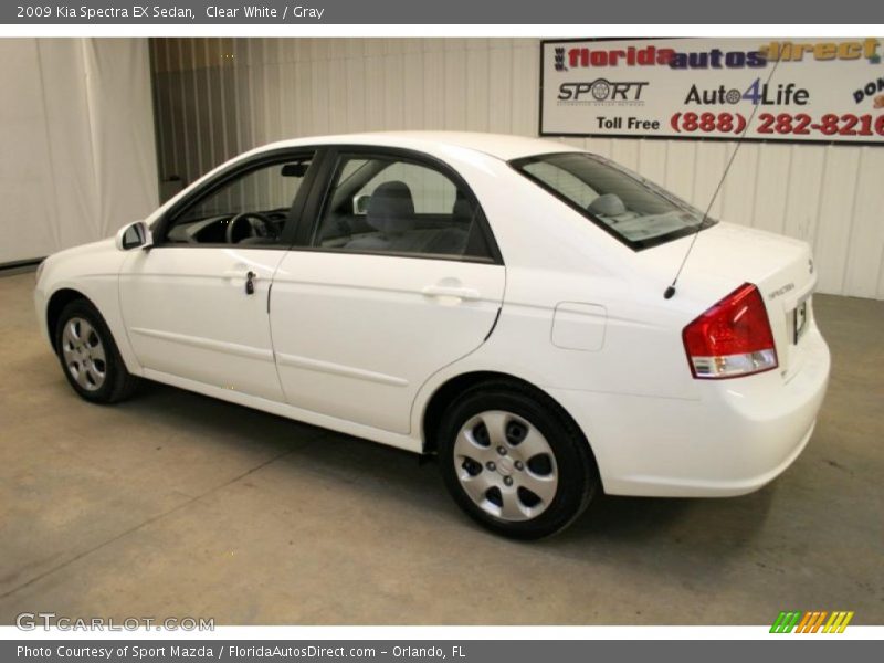 Clear White / Gray 2009 Kia Spectra EX Sedan