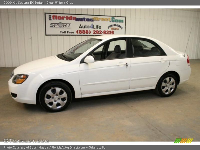 Clear White / Gray 2009 Kia Spectra EX Sedan