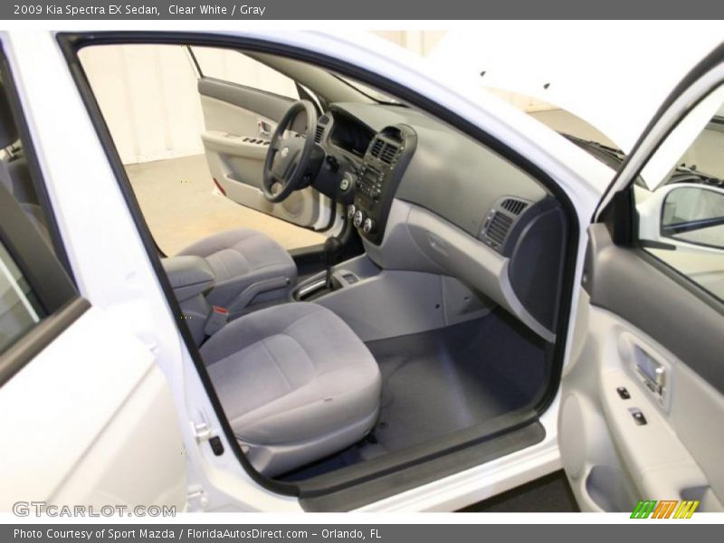 Clear White / Gray 2009 Kia Spectra EX Sedan