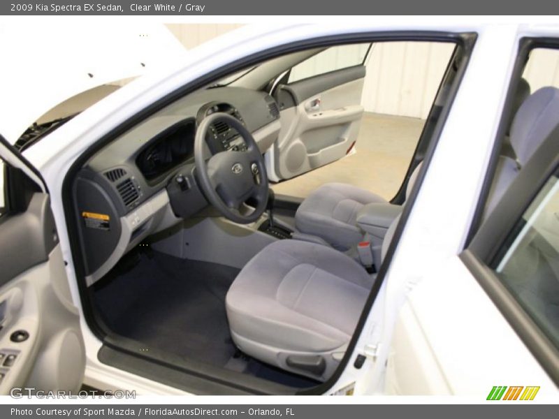 Clear White / Gray 2009 Kia Spectra EX Sedan