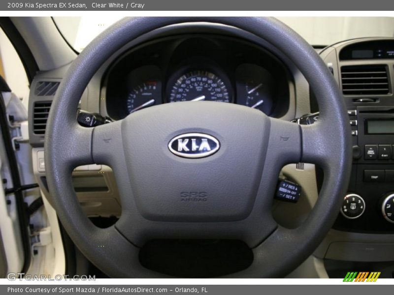 Clear White / Gray 2009 Kia Spectra EX Sedan