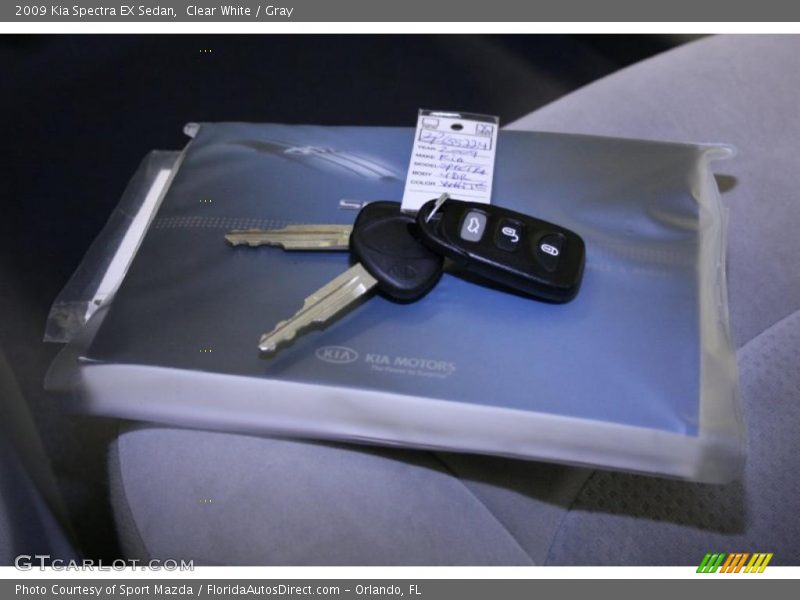 Clear White / Gray 2009 Kia Spectra EX Sedan